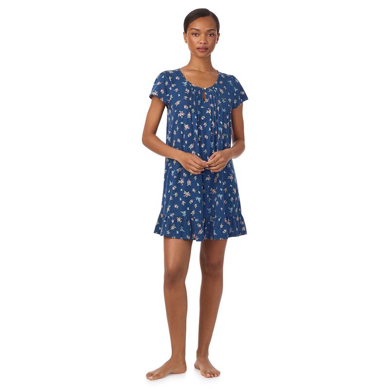 Lauren Ralph Lauren Cotton Knit Flutter Sleeve Short Gown image number 0